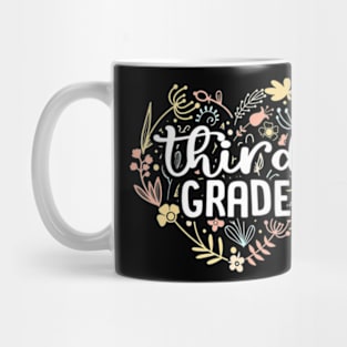 3rd Third Grade Floral Heart Back To School Teacher Girls Mug